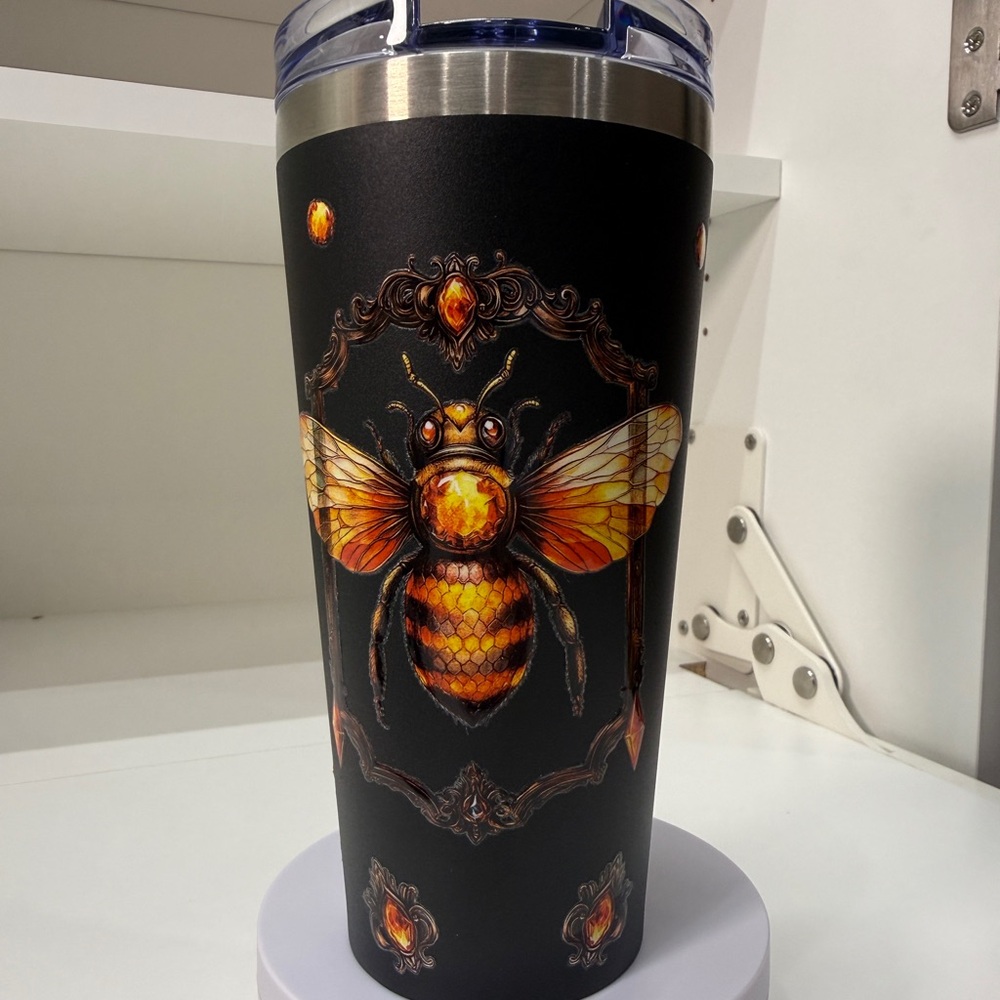 Bee Design Tumbler with Lid